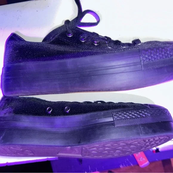 Converse Black Canvas Sneakers with Sequins - Picture 3 of 8